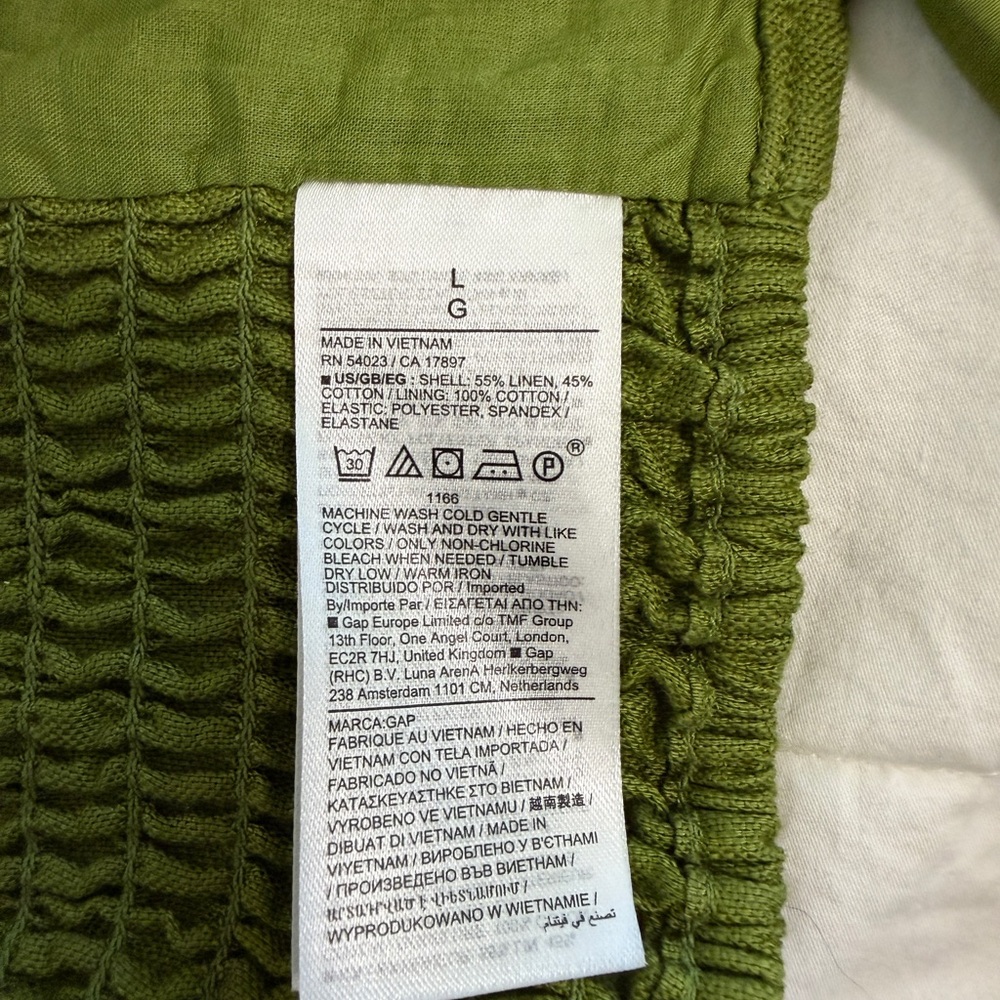 GAP Women’s Green Cropped Linen Blend Tank Top - Picture 5 of 5